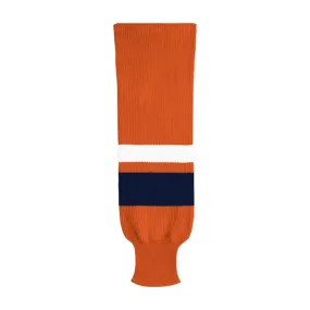 X9800 Knit Hockey Socks: Bright Orange/Navy/White