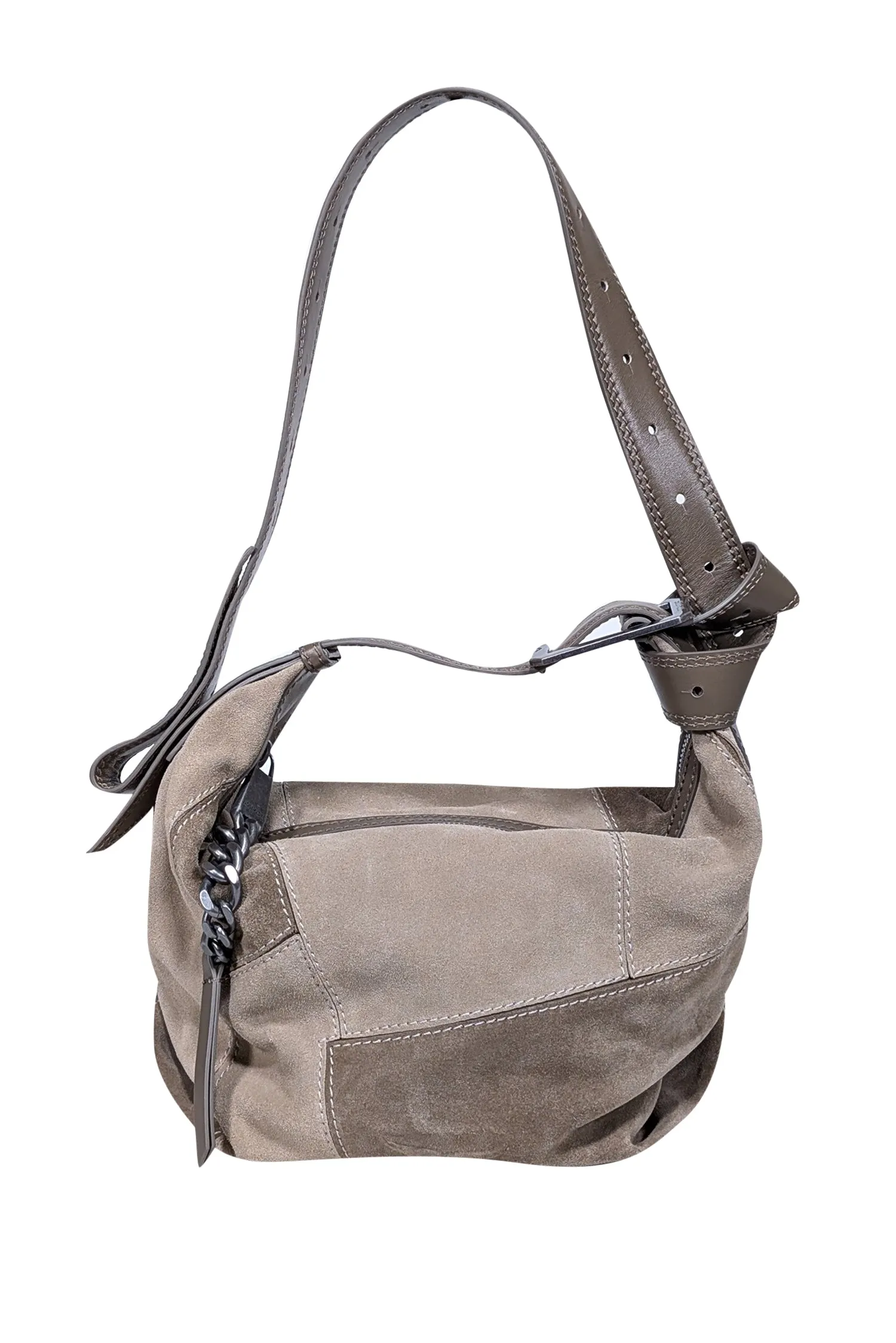 Zadig & Voltaire - Beige Suede Patchwork La Cecilia Shoulder Bag