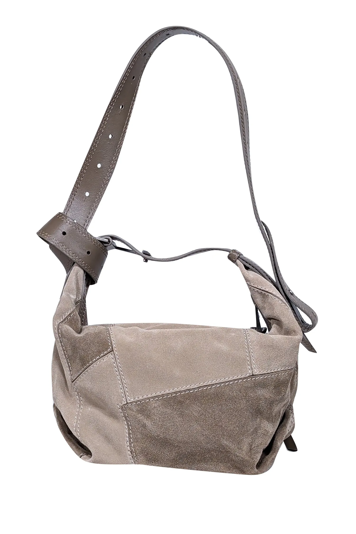 Zadig & Voltaire - Beige Suede Patchwork La Cecilia Shoulder Bag